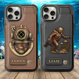 Scuba Diving Lovers Gift - Personalized Scuba Diving Wallet Phone Case
