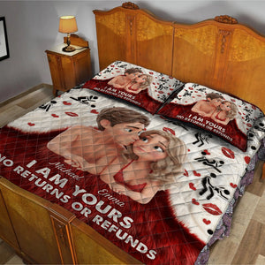 I'm Yours No Returns No Refunds - Personalized Couple Quilt Set