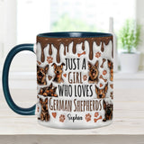 Just A Girl Who Loves German Shepherds - Personalized German Shepherd Dog Accent Mug