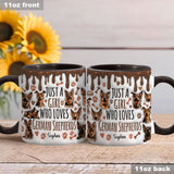 Just A Girl Who Loves German Shepherds - Personalized German Shepherd Dog Accent Mug