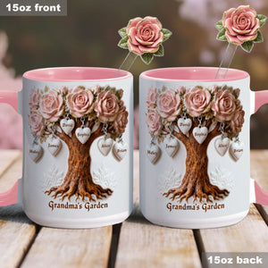 Perfect Gift For Mom, Grandma - Personalized Grandma Set Accent Mug with Acrylic Stirrers