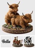 Naughty Cow Couple, Funny Farmer Gift - Personalized Farmer Custom Shaped Acrylic Plaque