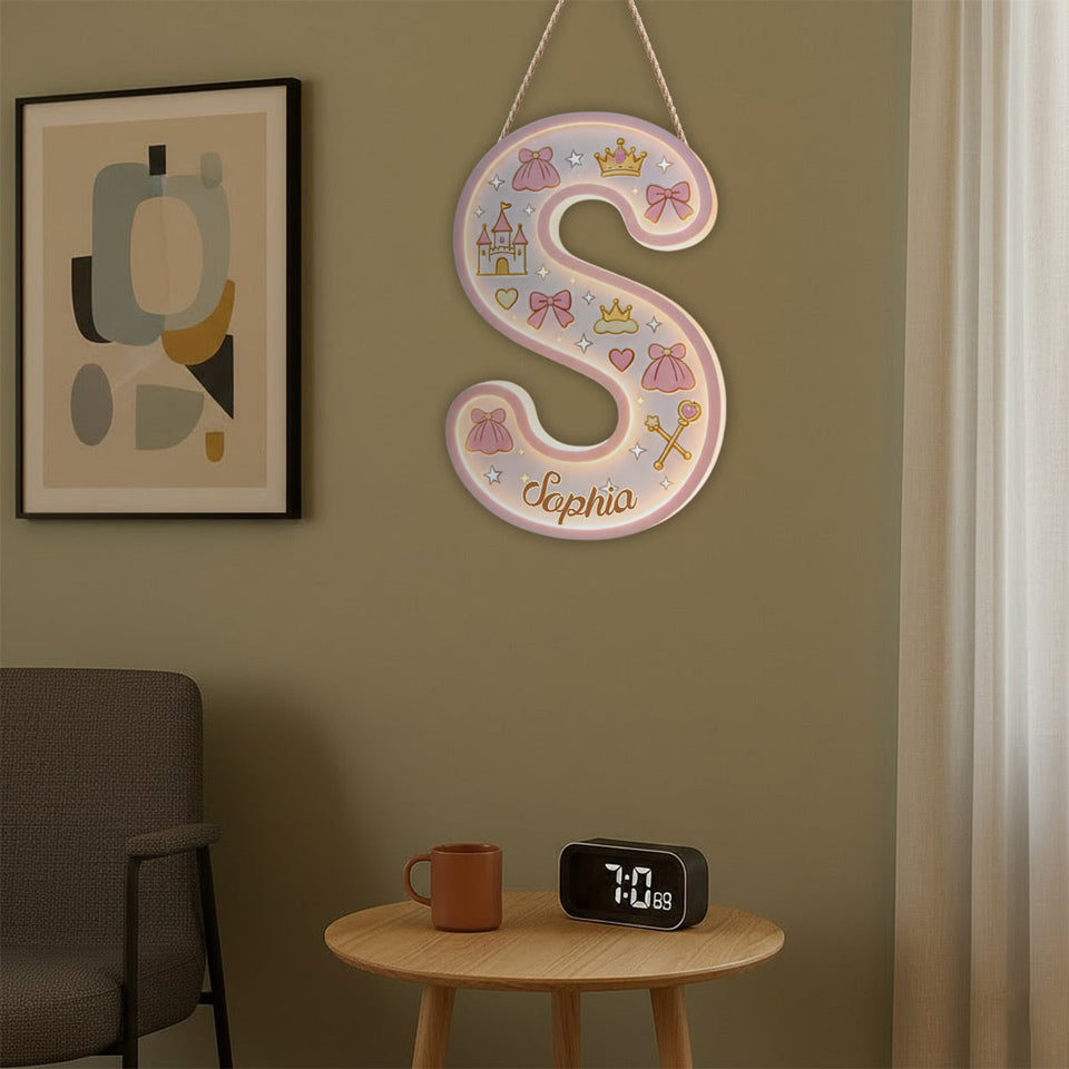Princess Letter - Personalized Kid LED Light Acrylic Sign