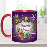 Happy Mardi Gras - Personalized Mardi Gras Accent Mug & Coaster