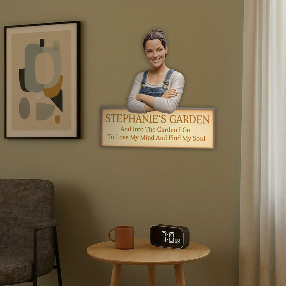 Custom From Any Photo - Personalized Gardening LED Light Acrylic Sign