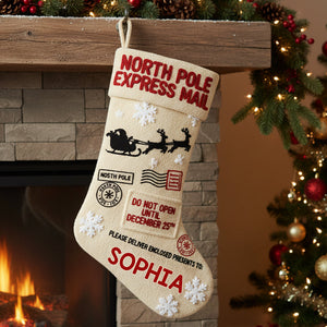 North Pole Santa - Personalized Family Shaped Christmas Stocking