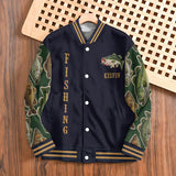 Love Fishing - Personalized Fishing Varsity Jacket