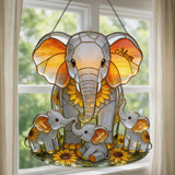 Elephant Mom - Personalized Elephant Window Hanging Suncatcher Ornament