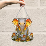 Elephant Mom - Personalized Elephant Window Hanging Suncatcher Ornament