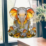 Elephant Mom - Personalized Elephant Window Hanging Suncatcher Ornament