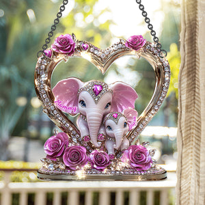Best Mom Ever - Personalized Mother Window Hanging Suncatcher Ornament