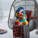 Mom And Kid - Personalized Autism Awareness Faux Fur Shaped Pillow