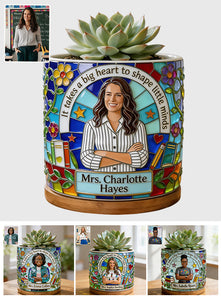 Custom Any Photo - Personalized Teacher Ceramic Plant Pot