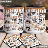 Just A Girl Who Loves Shih Tzus - Personalized Dog Accent Mug