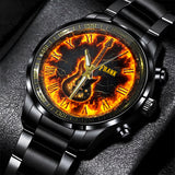 Fire Guitar - Personalized Guitar Hand Watch