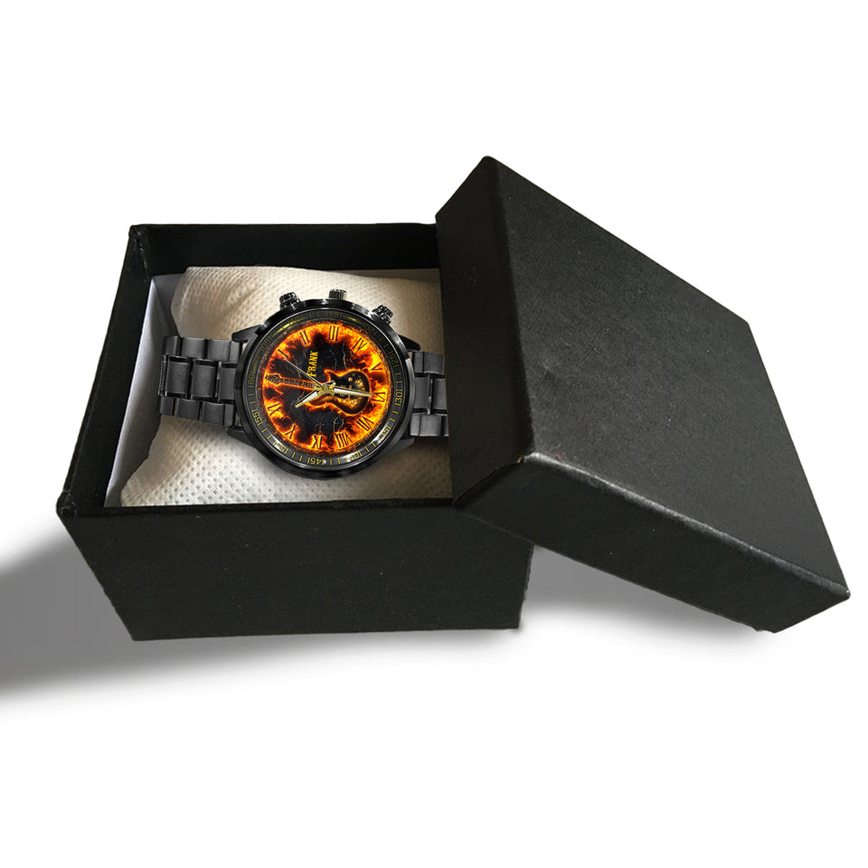Fire Guitar - Personalized Guitar Hand Watch