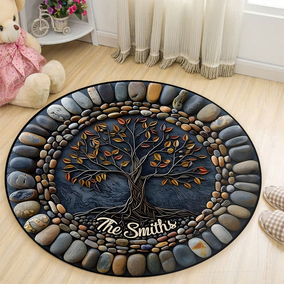 Tree Of Life - Personalized Yoga Round Rug