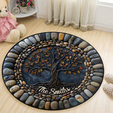 Tree Of Life - Personalized Yoga Round Rug
