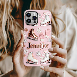 Ice Skating Makes Me Happy - Personalized Ice Skating Full Print Phone Case