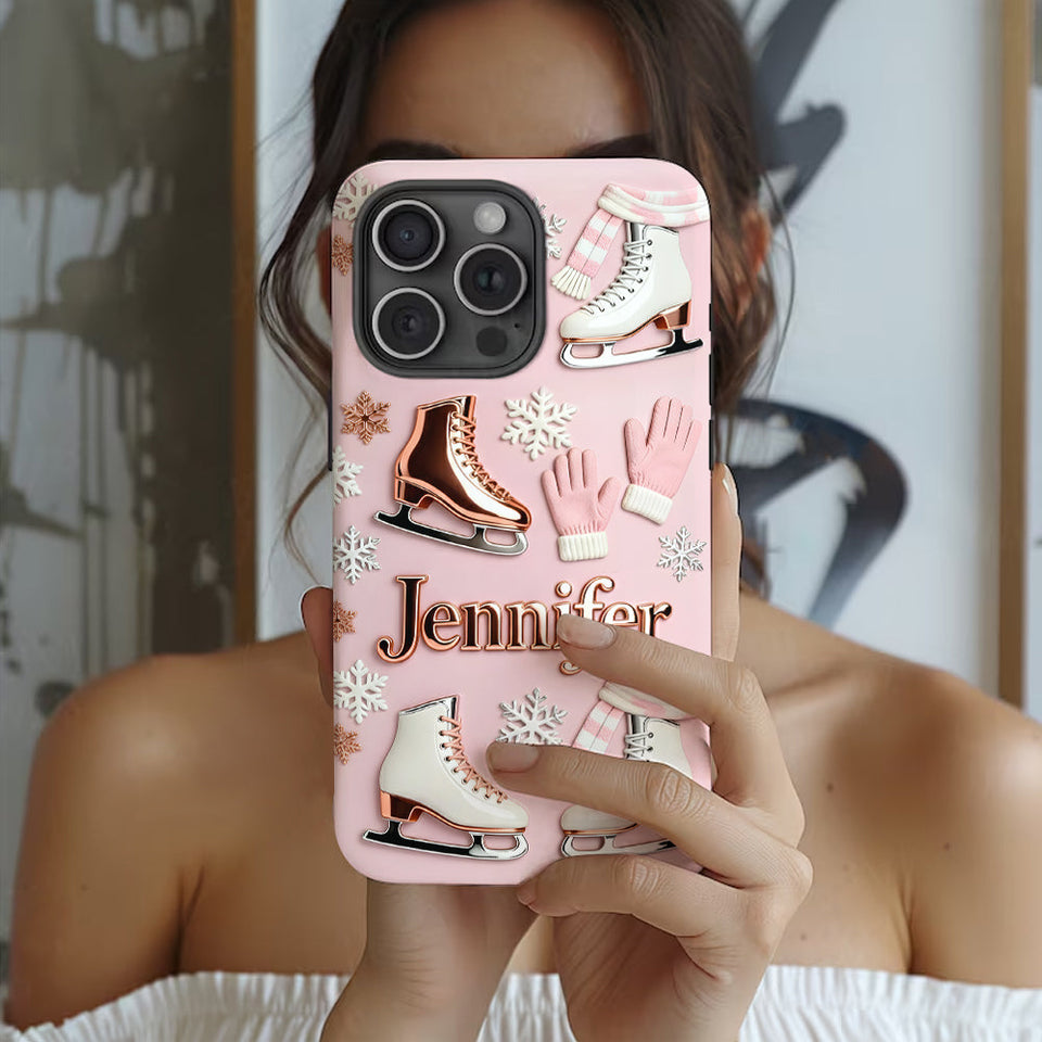 Ice Skating Makes Me Happy - Personalized Ice Skating Full Print Phone Case