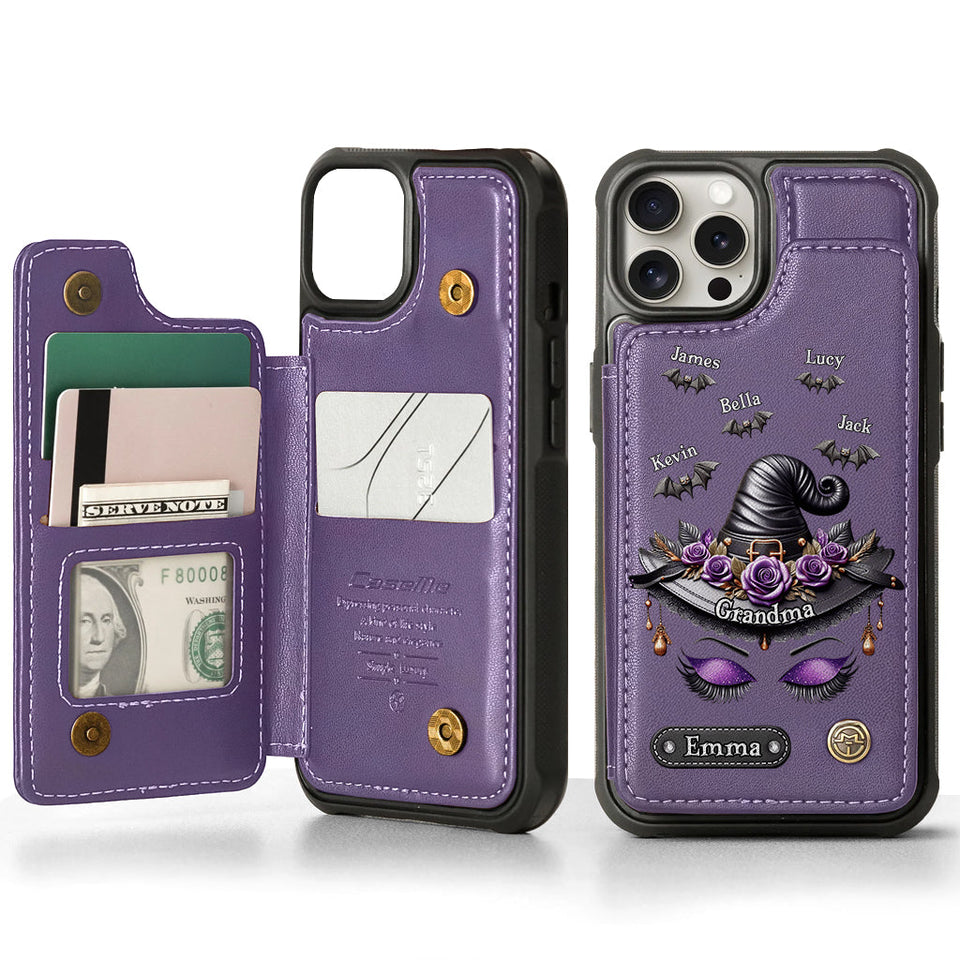 Perfect Gift For Mom, Grandma Witch - Personalized Mother Wallet Phone Case