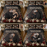 From Our First Kiss Till Our Last Breath - Personalized Skull Quilt Set