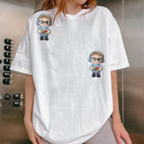 A Piece Of My Heart Has Autism - Personalized Autism Awareness V-Neck T-Shirt With Plush Pin