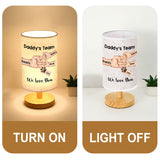 Daddy's Team First Bump - Personalized Father Table Lamp with Wood Base