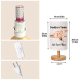Daddy's Team First Bump - Personalized Father Table Lamp with Wood Base