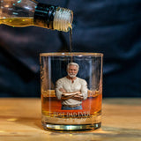 Our Rock, Our Hero - Father’s Day Whiskey Glass - Personalized Father Whiskey Glass