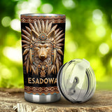 Native Pride, Native American Wolf - Personalized American Indian Tumbler