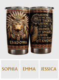 Native Pride, Native American Wolf - Personalized American Indian Tumbler