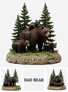 Papa Bear - Personalized Father Custom Shaped Acrylic Plaque