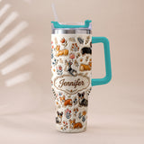 Vintage Dog - Personalized Dog Tumbler With Plush Charm