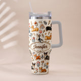 Vintage Dog - Personalized Dog Tumbler With Plush Charm