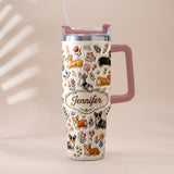 Vintage Dog - Personalized Dog Tumbler With Plush Charm
