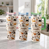 Vintage Dog - Personalized Dog Tumbler With Plush Charm