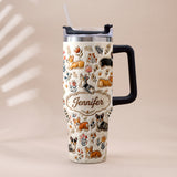 Vintage Dog - Personalized Dog Tumbler With Plush Charm