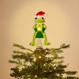 Green Christmas - Personalized Frog LED Light Tree Topper