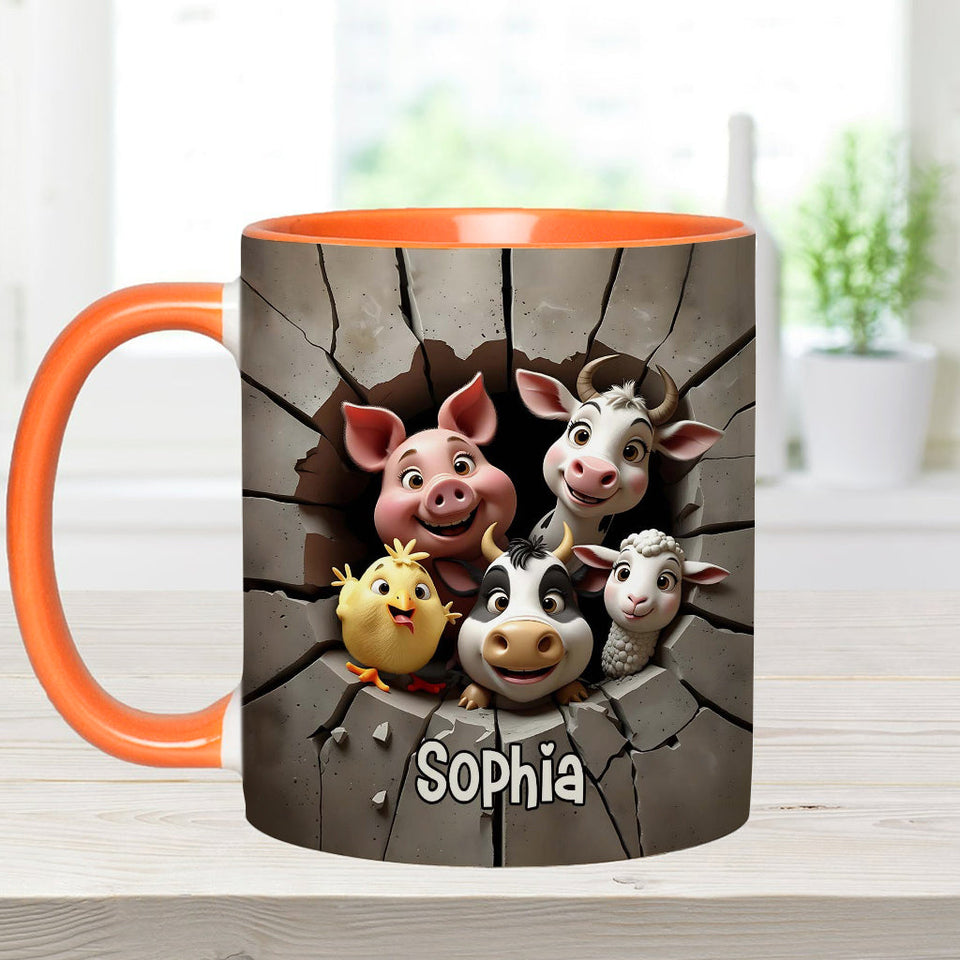 Vegan For The Animals - Personalized Veganism Accent Mug