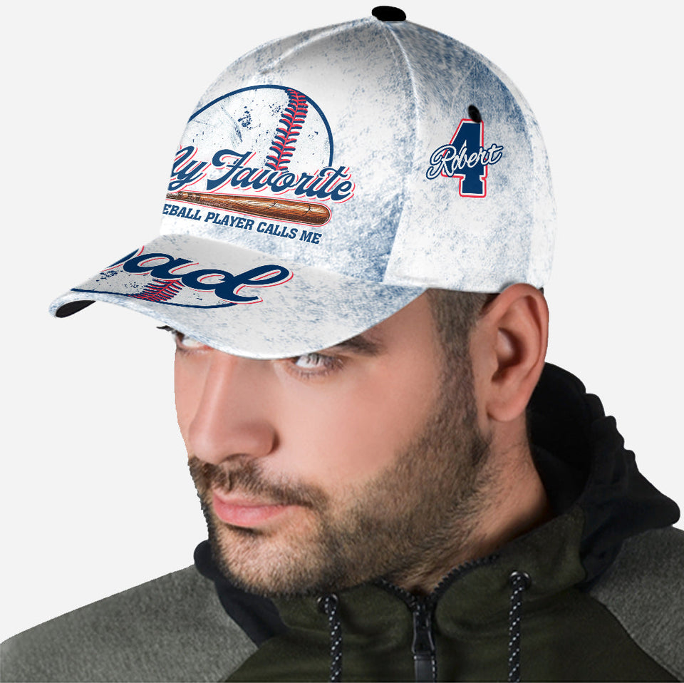 Proud Dad Favorite Player Baseball - Personalized Baseball Classic Cap