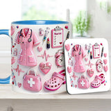 Nurse Life - Personalized Nurse Accent Mug & Coaster