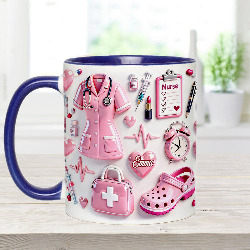 Nurse Life - Personalized Nurse Accent Mug & Coaster