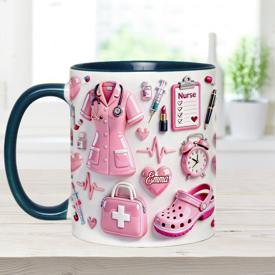 Nurse Life - Personalized Nurse Accent Mug & Coaster