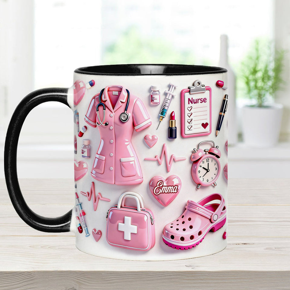 Nurse Life - Personalized Nurse Accent Mug & Coaster