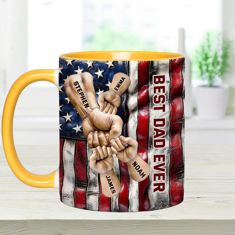 Best Dad Ever - Personalized Father Accent Mug