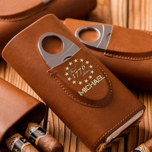 We The People - Personalized Independence Day/ 4th of July Leather Cigar Humidor Case