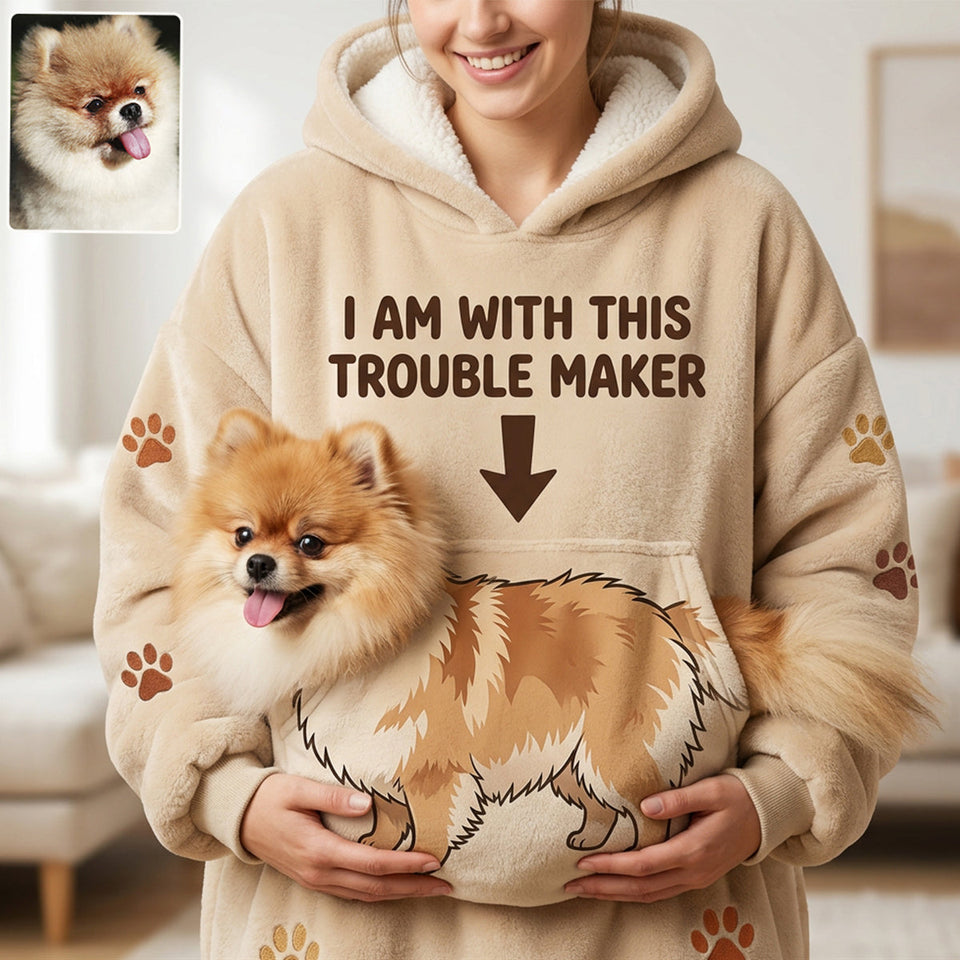 Portable Pet Cuddle Hoodie - Personalized Dog Blanket Hoodie