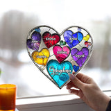 Grandma's Mom's Sweethearts - Personalized Grandma Window Hanging Suncatcher Ornament