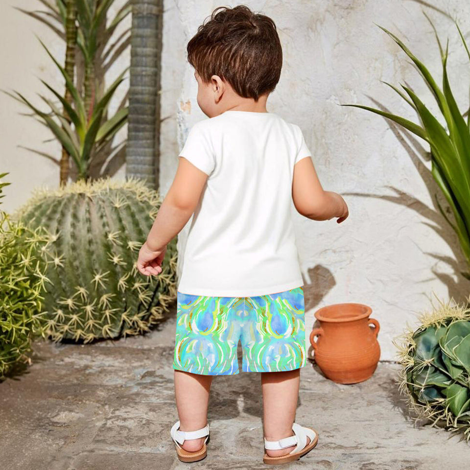 Colorful Brushstroke Easter Bunnies - Personalized Kid T-shirt & Shorts